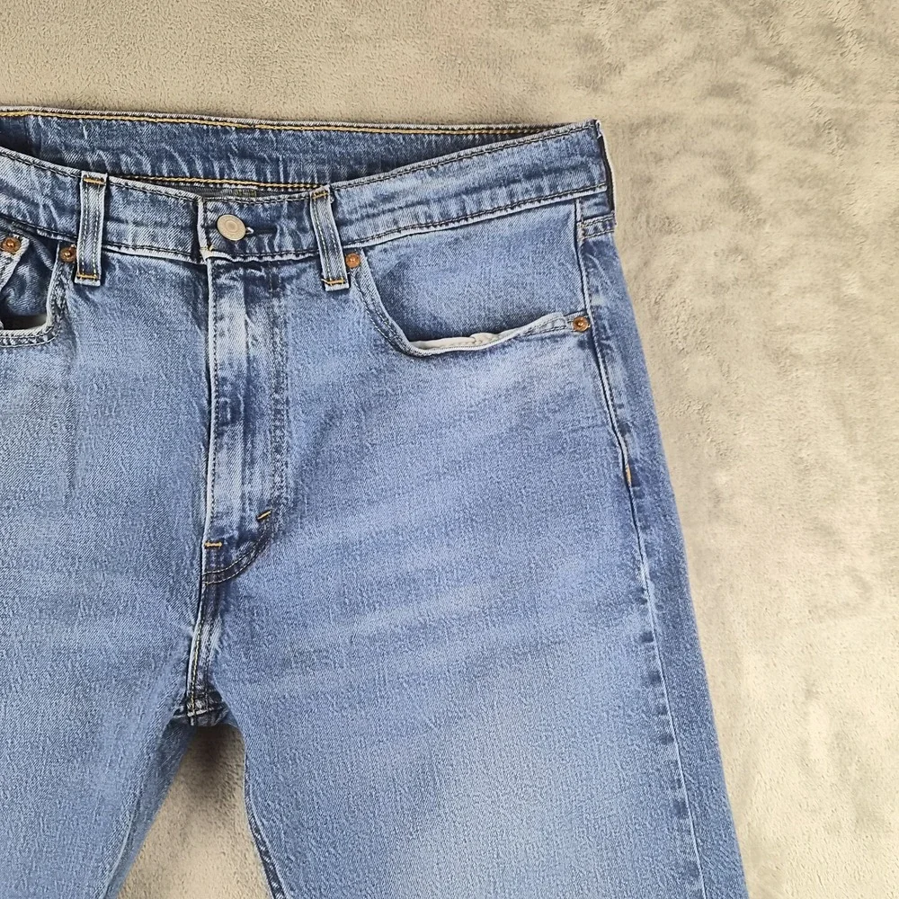 Levis 505 Regular Fit Jeans Mens 36x30 Blue Denim Stretch Straight Leg Pants